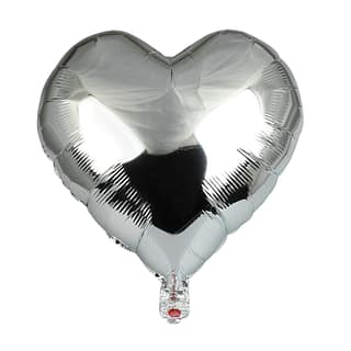 18" Silver Foil Love Heart Balloon