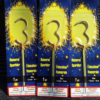 Number 3 Sparkling Birthday Cake Candle