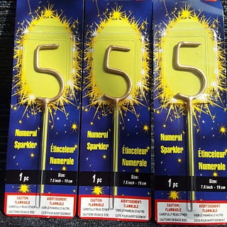 Number 5 Sparkling Birthday Cake Candle