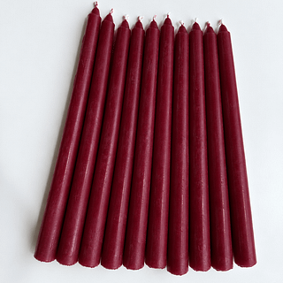 Burgundy or Wine Taper Candles (10+ Hour Burn)