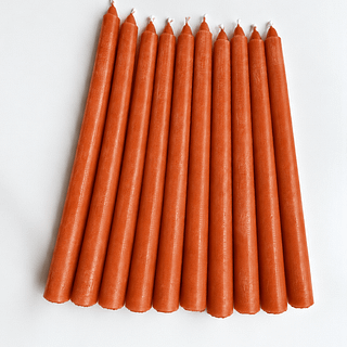 Burnt Orange Taper Candles (8+ Hour Burn)