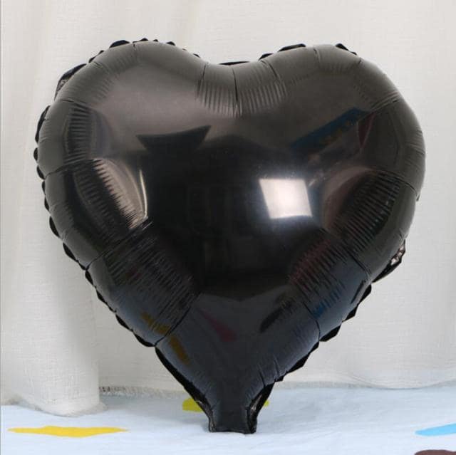 18" Black Foil Love Heart Balloon