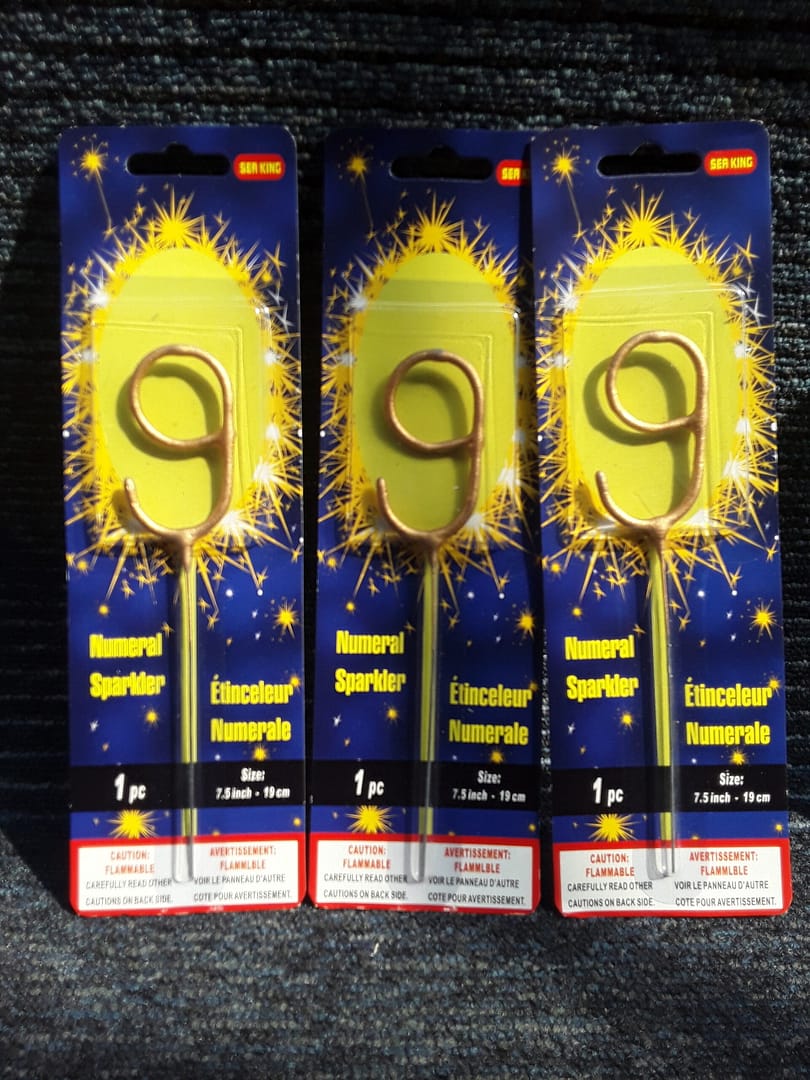 Number 9 Sparkling Birthday Cake Candle