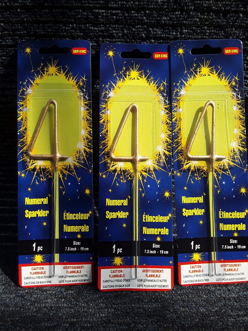 Number 4 Sparkling Birthday Cake Candle