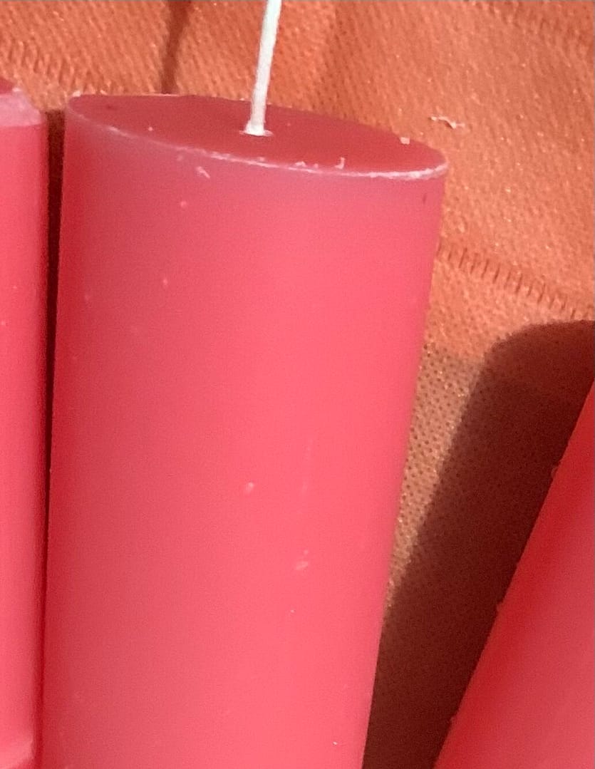 2 by 4 inches Pink Pillar Candle