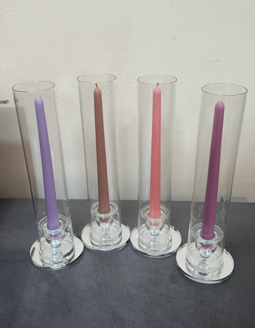 5 in 1 Short Glass Candle Holder for Rent