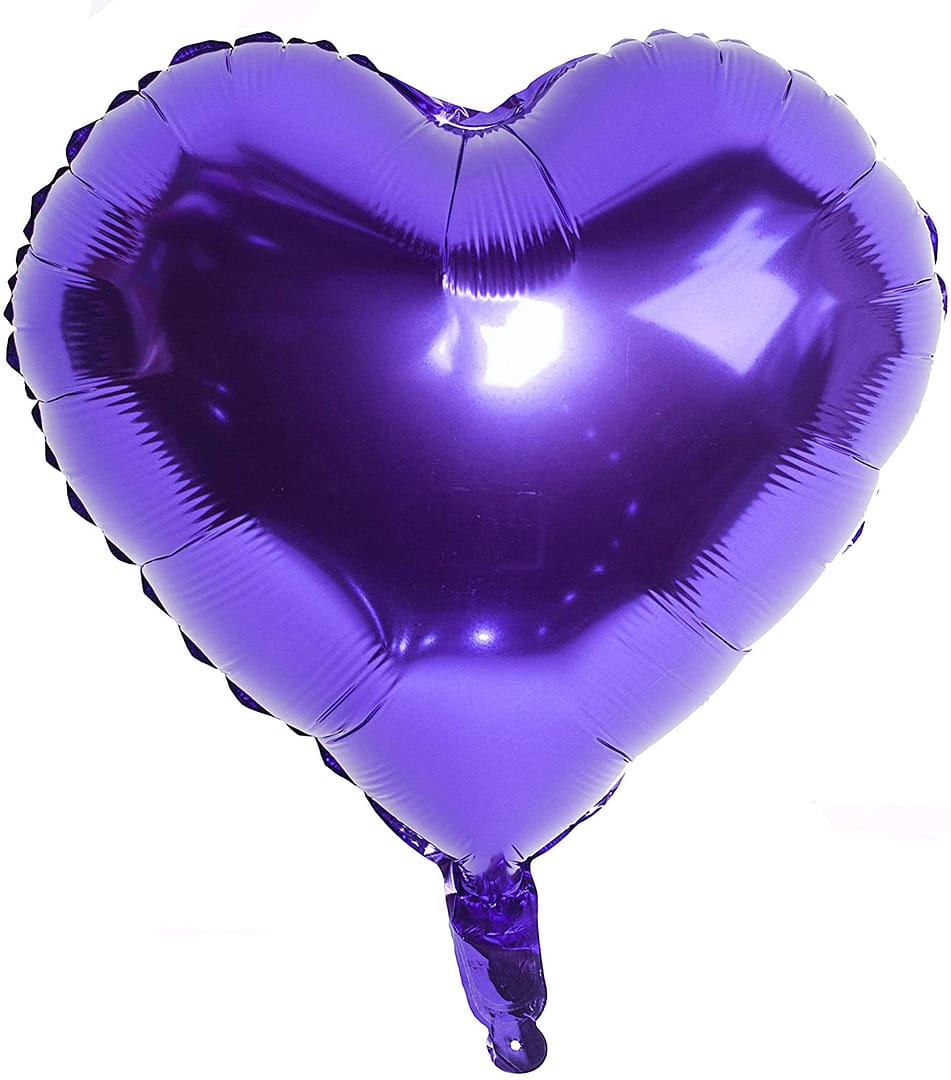 18" Purple Foil Love Heart Balloon